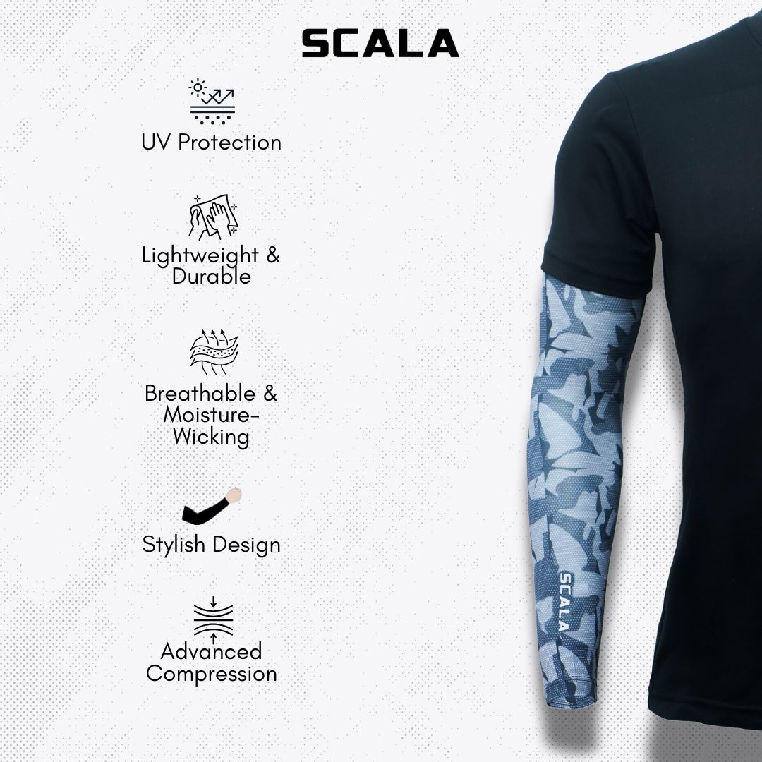 Scala - Air-X Arm Sleeves - Dark Grey Camo