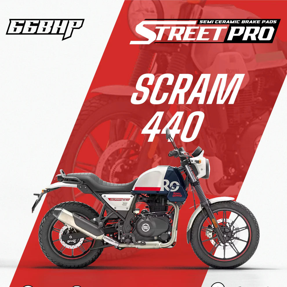 66 BHP STREET PRO SEMI CARAMIC BRAKE PADS SCRAM 440 FRONT