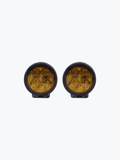 HJG 4 LED CAP ROUND PAIR FOGLIGHT WITH WIREHARNESS