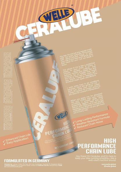 Welle Ceralube | High Performance Chain Lube | 150ml | Lasts Upto 1000Kms