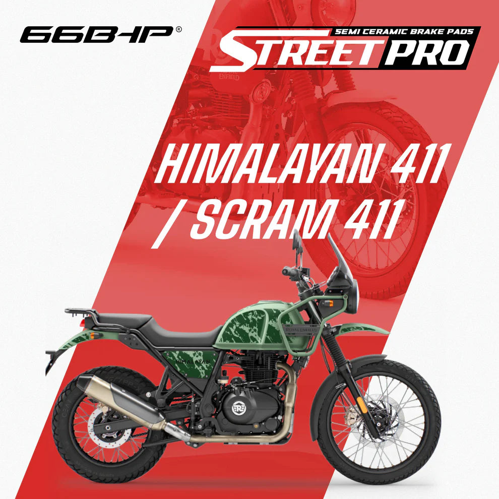66 BHP STREET PRO SEMI CERAMIC BRAKE PADS FOR HIMALAYAN 411 / SCRAM 411 REAR