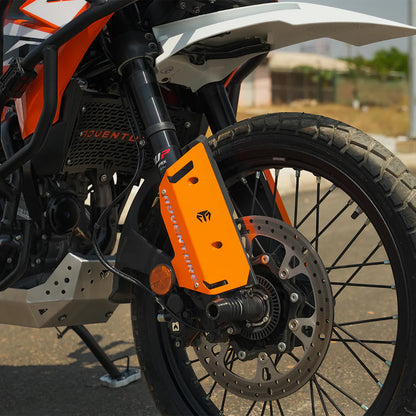 Moto Torque - FORK PROTECTORS METAL - ORANGE FOR 2025 FOR KTM 390 Adventure/Adventure X