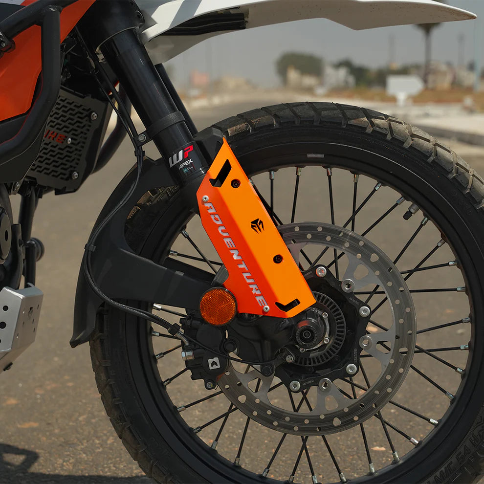 Moto Torque - FORK PROTECTORS METAL - ORANGE FOR 2025 FOR KTM 390 Adventure/Adventure X